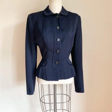 Vintage 1940s Navy Blue Blazer Jacket / M 
