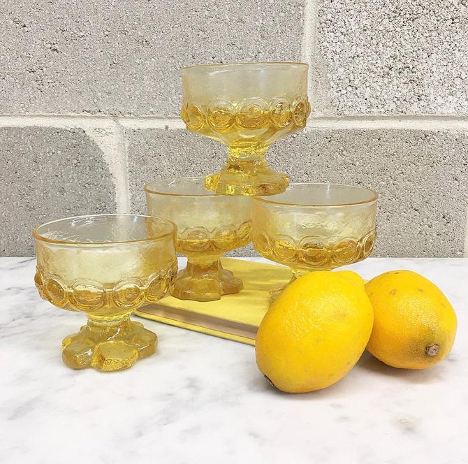 Vintage Glass Franciscan Madeira Cornsilk Yellow Champagne Tall Sherbert 