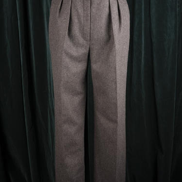 Vintage 80s ESCADA High-Waisted Cuffed Gorgeous Wool Trousers with Seam Details Made in West Germany 