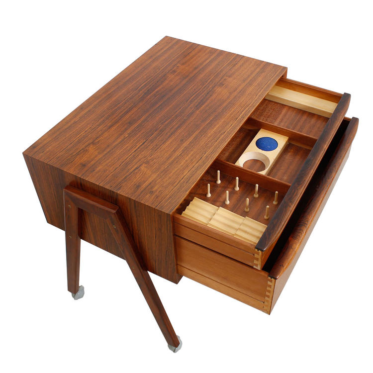 Rosewood Mid-Century Modern Sewing Table