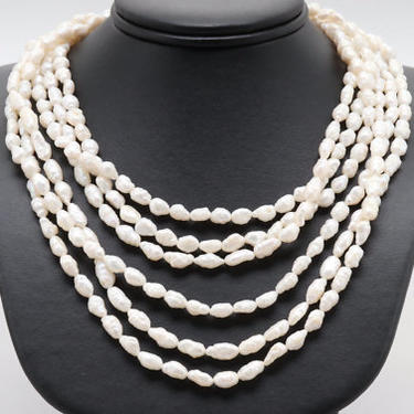 Triple Strand Cultured Pearl Necklace with 14K Gold Clasp 