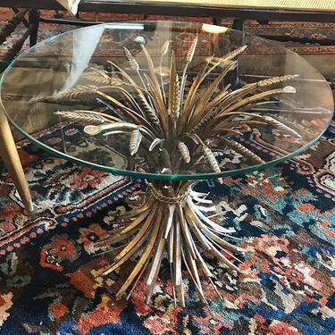                   Hollywood Regency 1960s &ldquo;Sheaf of Wheat&rdquo; cocktail table 21&rdquo; diameter 17&rdquo; height