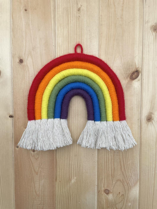 Gay Pride Flag Rainbow | LGBTQ Macrame Wall Hanging | Traditional Rainbow 