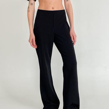 Black Pinstriped Flare Pants (M)