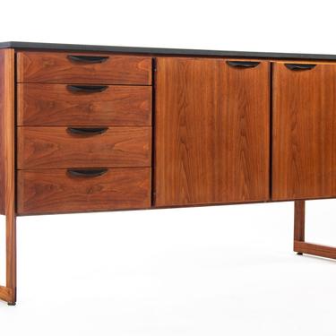 Mid Century Modern Marble Top Sled Base Sideboard / Credenza by Jens Risom 