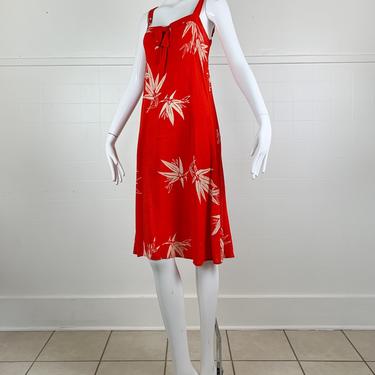 1970s Indonesian Red Batik Maxi Dress / Small-Medium 