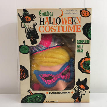 Vintage Halloween Fairy Princess Mask and Costume Decoration Party Favor Toy Made in the USA 1960s Grantogs Ben Cooper 