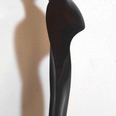Contemporary Modern Black Resin Abstract Table Sculpture Signed T. Anderson 1981 