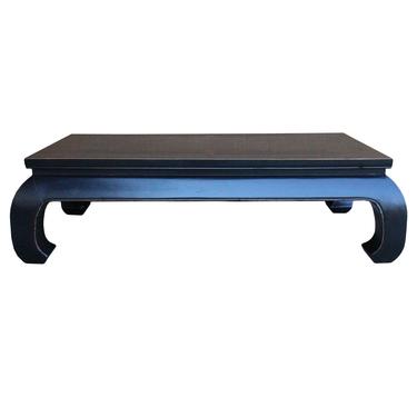 Oriental Black Lacquer Rectangular Curved Legs Coffee Table cs4989S