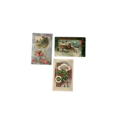 Happy New Year Antique Postcards-Lot of 3 