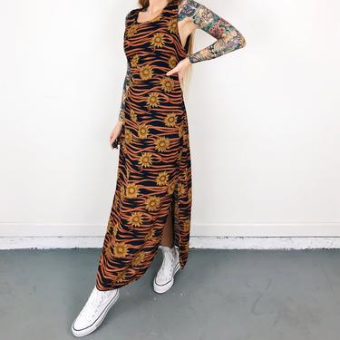 90's Sunflower Sleeveless Maxi Dress 