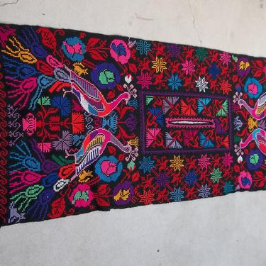 1960's Mexican Poncho Cross Stitched // Rare Multicolor Serape Style Poncho 