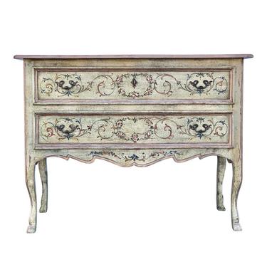 Hand Painted Country French Two Drawer Server 
