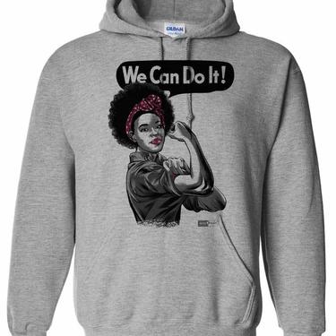 Rosie the Riveter - African American - Unisex Hooded Sweatshirt