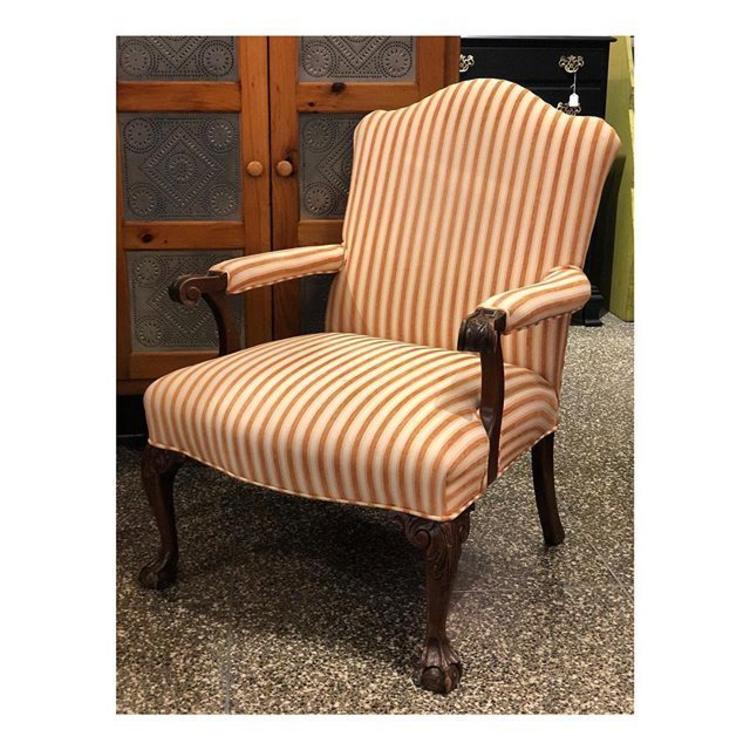 Gorgeous Striped Armchair with Clawfeet // 
