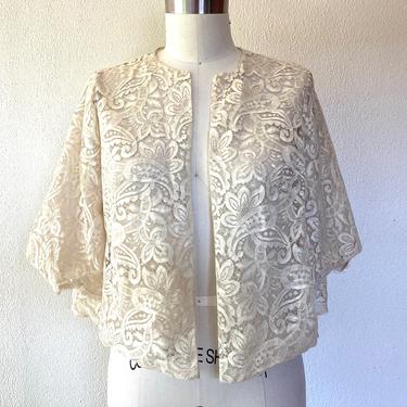 1940s cream lace bed jacket 