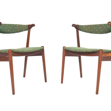 Pair of Danish Mid Century Modern Teak Dining Chairs 