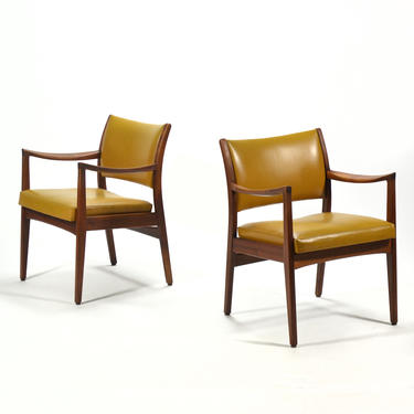Pair of Walnut Armchairs by Johnson Chair Co.