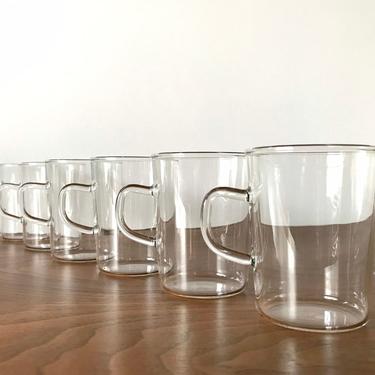 Set of 6 Vintage Jena / Schott Borosilicate Glass Espresso or Tea Cups 