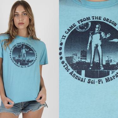 Orson Welles Movie T Shirt / 1970s Science Fiction Marathon Tee / 70s Sci Fi Boston Cinema Theatre Cotton T Shirt 