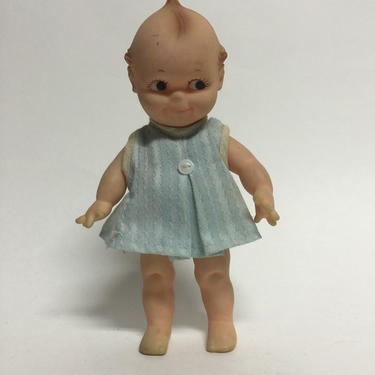 Vintage Kewpie with Dress 1960s Rose o Neill Cameo Doll Kitsch 
