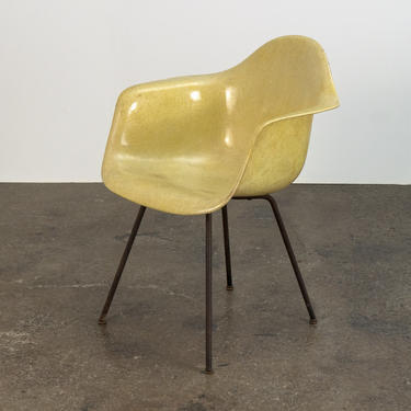 Canary Yellow Zenith Rope Edge Armchair by Eames 