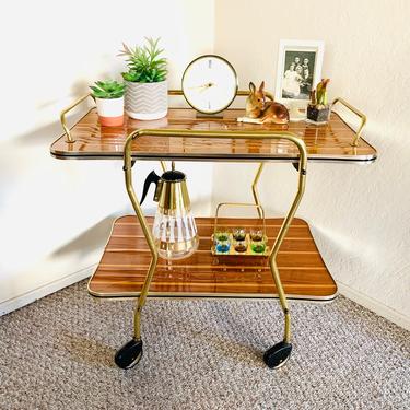 Serving Cart Trolley Mid Century Vintage  Antique Bar Tea German Record Player Stand Retro Table 
