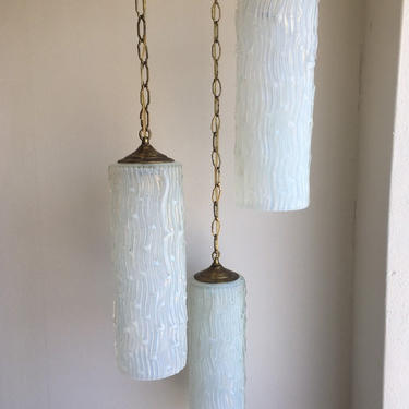 Murano triple cylinder handblown pendant chandelier lamp 