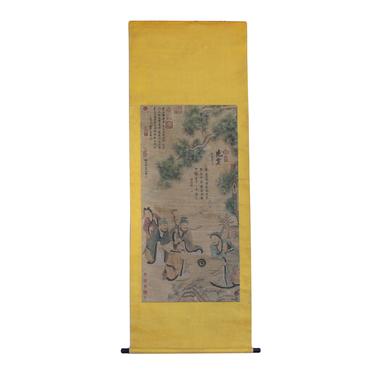 Chinese People Color Ink Scroll Painting Museum Quality Wall Art cs5645E 