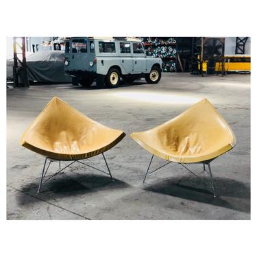 (SOLD) Vintage Pair of George Nelson for Herman Miller Coconut Chairs