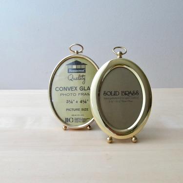 vintage brass oval picture frames - family photos wedding decor 