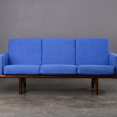 Hans Wegner Sofa Couch GE 236 Getama Danish Modern Blue 