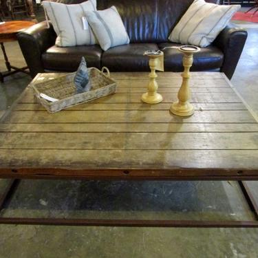 BOBO INTRIGUING OBJECTS BRICK MAKER COFFEE TABLE RECLAIMED WOOD AND IRON