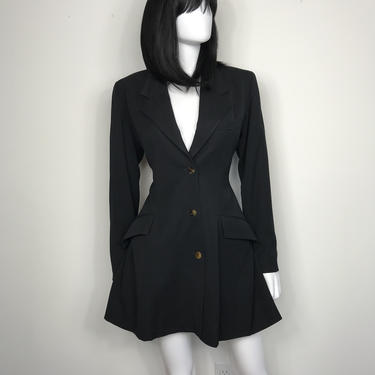 Vtg early 80s Gaultier for GIBO rare black dress jacket SM 