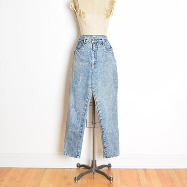 vintage 80s jeans RIO acid washed denim high waisted tapered mom jeans pants M clothing 