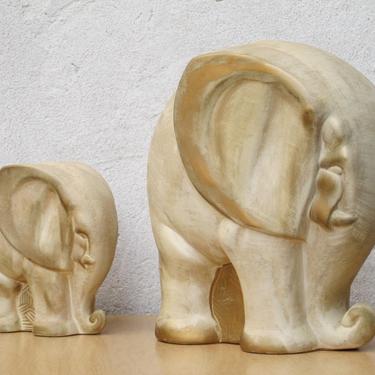 Modern Pair of Elephants, Mother &amp; Child, by Vanguard Studios 