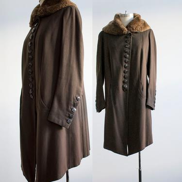Antique Wool Coat / Early Hutzler Brothers Coat / Heavy Wool Winter Coat / Antique Wool Coat / Lush Brown Vintage Coat / Vintage Coat 