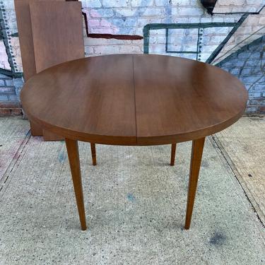 Vintage mid century modern Paul Mccobb dining dinner table walnut 42&amp;quot; round beautiful planner group with 1 Leaf 