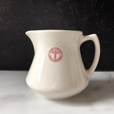 Vintage US Army Medical Department Pitcher, army restaurant ware china, military dishes, united states army, military gifts 