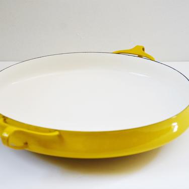 Vintage Yellow Dansk Kobenstyle X-Large 13.5&amp;quot; Paella Pan, Designed by Jens Quistgaard 
