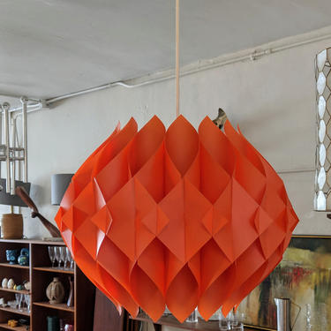 Mid-Century Modern Danish Orange Pendant Light &amp;quot;Butterfly&amp;quot; by Lars Shiøler for Hoyrup 