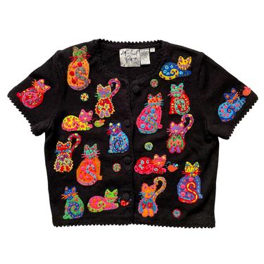 Michael Simon Vibrant Cat Sweater