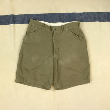 Size 32 Vintage 1940s 1950s Boy Scouts of America Cotton Twill Khaki Shorts 