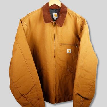 Vintage Carhartt Blanket Lined Corduroy Collar Zip up Jacket sz 2XL