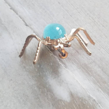 Art deco brass spider brooch,  1930s lapel pin, insect brooch, gothic vintage jewelry, insect jewelry, Christmas gift for her 