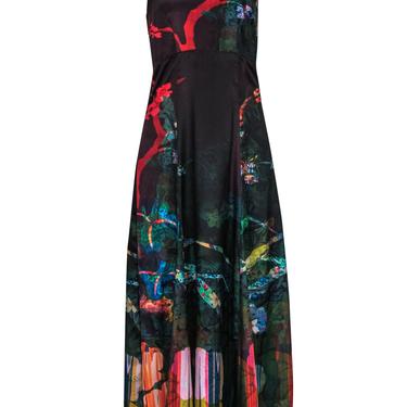 Moulinette Soeurs - Black & Multicolored Tropical Floral Print Maxi Dress Sz 2