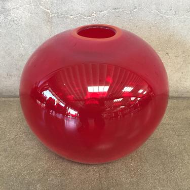 Mid Century Modern Red Blenko Orb Vase