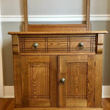Antique Commode with Towel Rack, Oak: Pickup, Local Delivery or You-Ship Only 