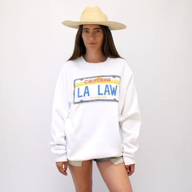 LA LAW California Sweatshirt // vintage 1986 sweater t-shirt boho hipster tee t shirt cotton top 80s white // O/S 