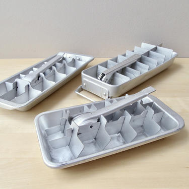 vintage ice cube tray choice - quickkube - general electric mini cube - retro bar photo prop 